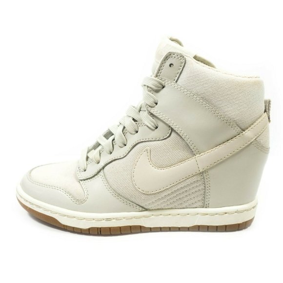 Nike Dunk Sky Hi Hidden Wedge Sneakers - Women's Size 5.5 - Cream Pre-owned. So